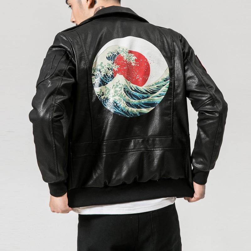 CRANE EMBROIDERED LEATHER JACKET