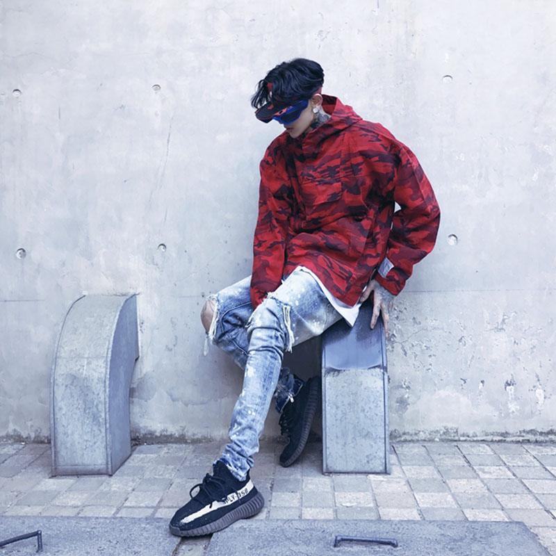 RED CAMO WINDBREAKER JACKET