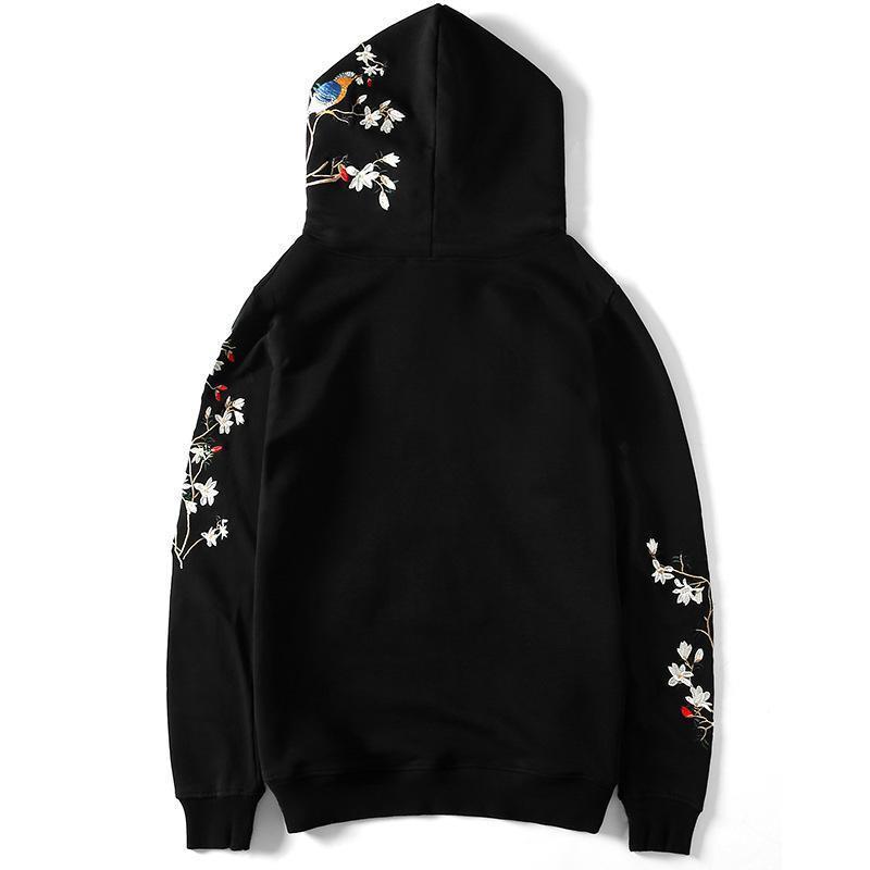 BIRDS EMBROIDERED HOODIE