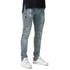 DISTRESSED BIKER JEANS