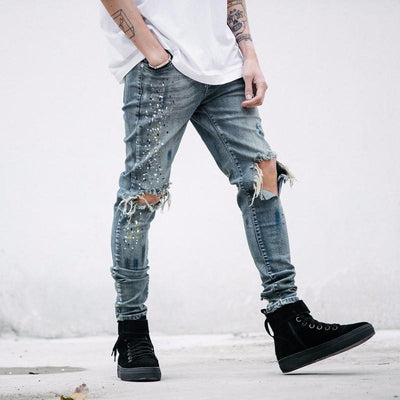 DISTRESSED PAINTER JEANS