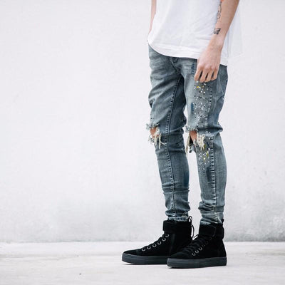 DISTRESSED PAINTER JEANS