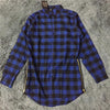 SIDE ZIP PLAID BUTTON UP SHIRT