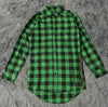 SIDE ZIP PLAID BUTTON UP SHIRT