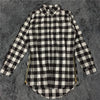 SIDE ZIP PLAID BUTTON UP SHIRT